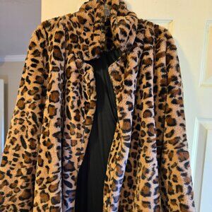LTX L leopard fake fur jacket, new without tags , never worn